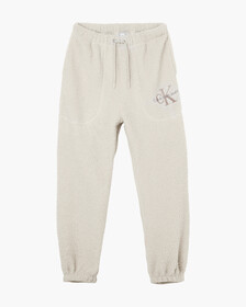 Genderless Monogram Fleece Sweatpants, Eggshell, hi-res