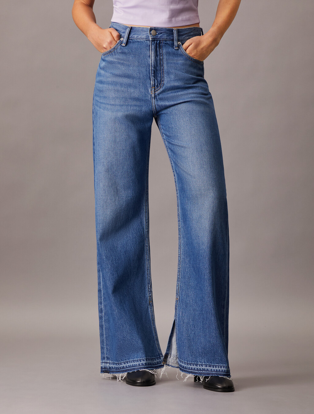Tencel High Rise Wide Leg Jeans, Denim Light, hi-res