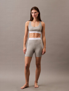 Cotton Stretch Rib Bike Shorts, B10 Grey Heather, hi-res