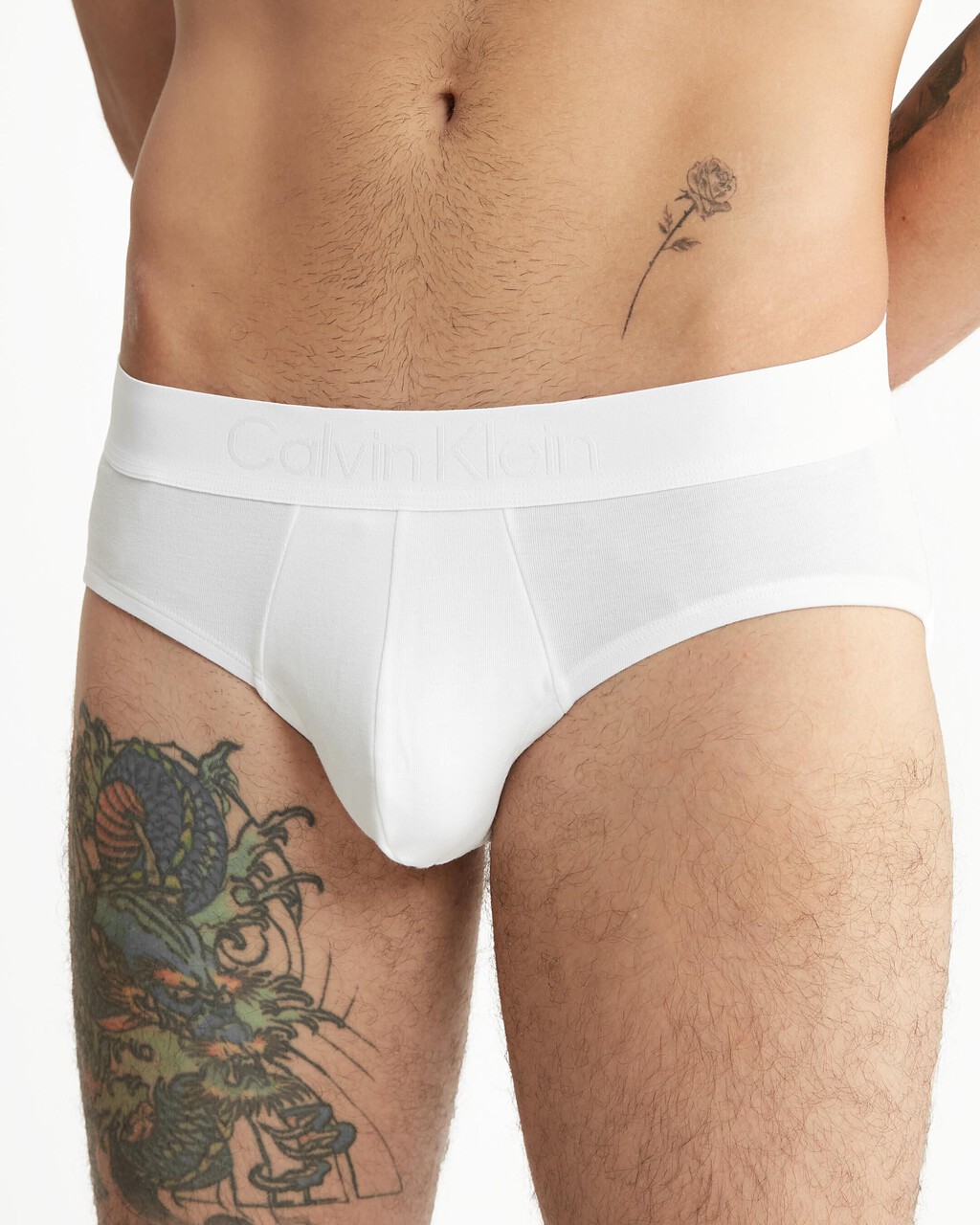 Ck Black Cotton Hipster Briefs, White, hi-res