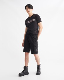 MONOGRAM 徽章運動短褲, CK BLACK, hi-res
