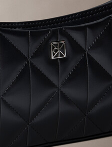 Quilted Emblem Logo Small Shoulder Bag, Black, hi-res