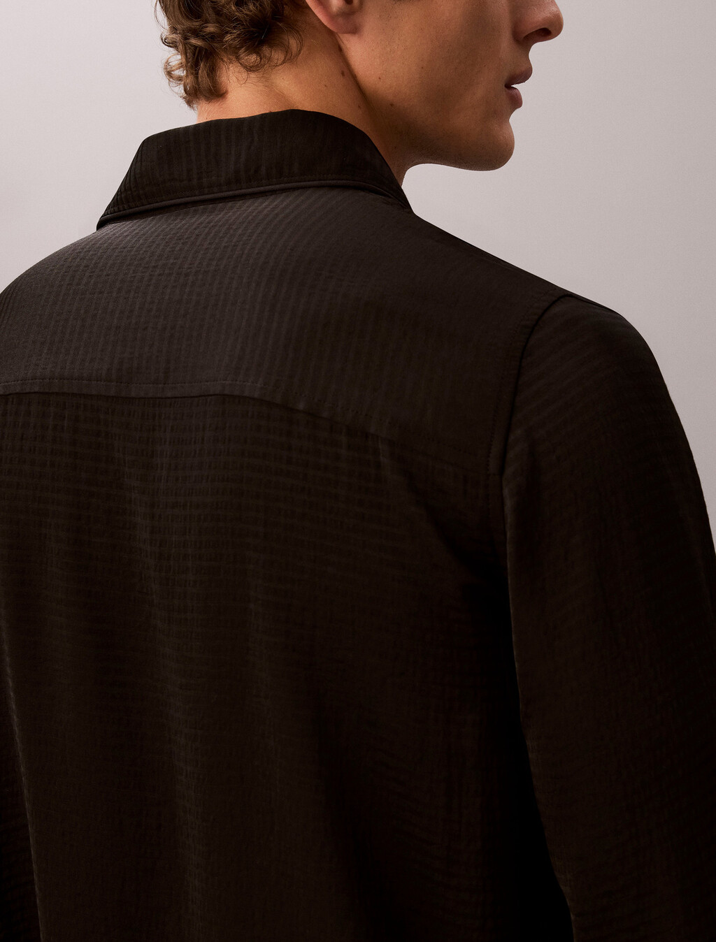Matte Shine Button-Down Sleep Shirt, Black, hi-res