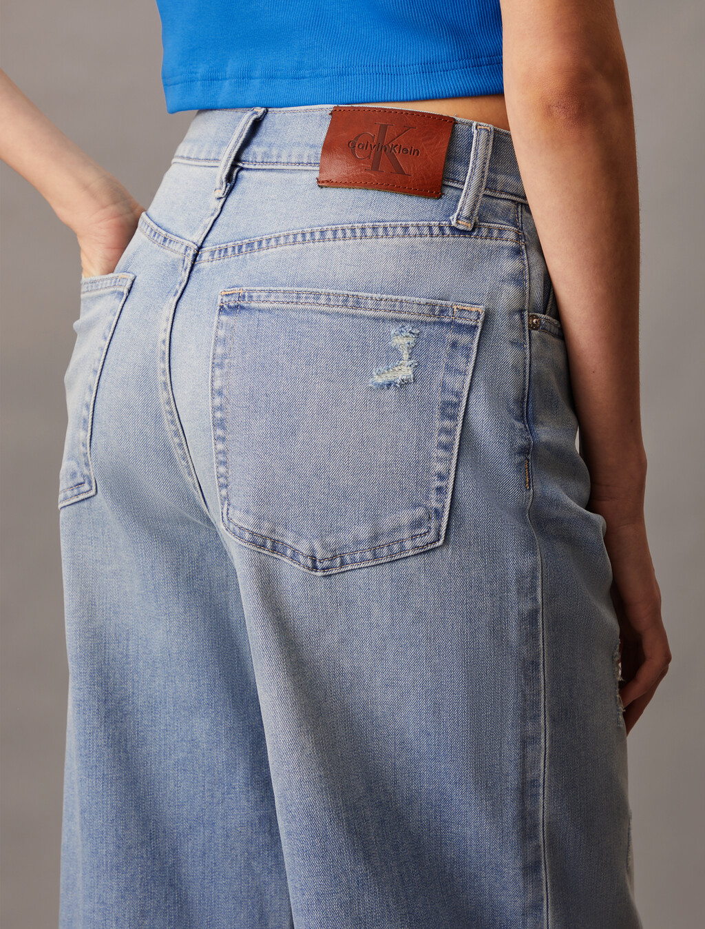 37.5 寬筒牛仔褲, 077 VINTAGE LIGHT BLUE DSTR, hi-res