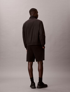 棉質毛圈印花短褲, Black, hi-res