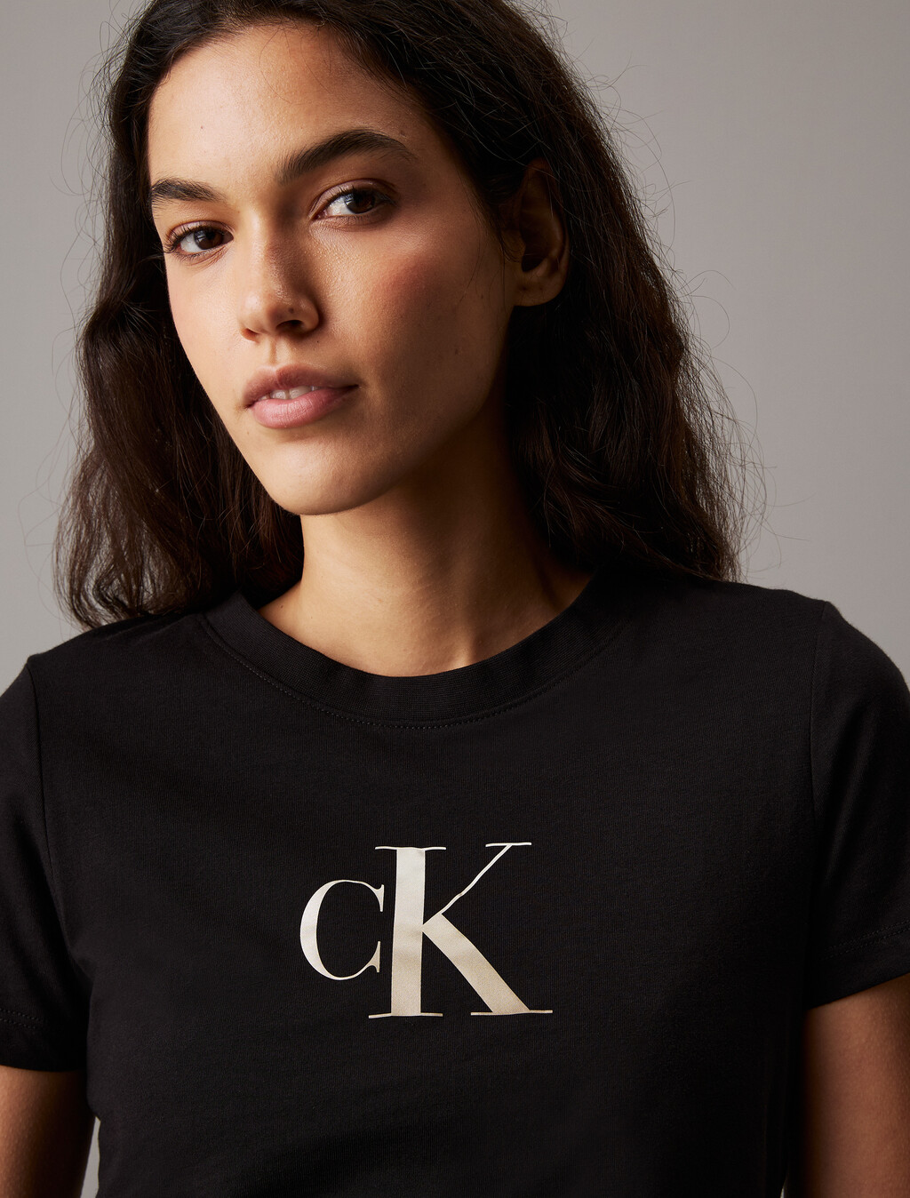 Monogram 標誌修身 T 恤, Ck Black, hi-res