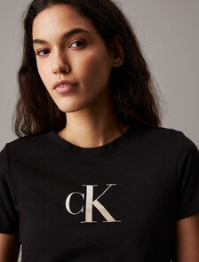 Monogram 標誌修身 T 恤, Ck Black, hi-res