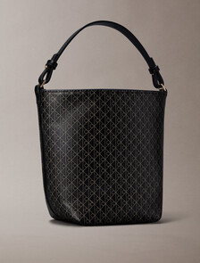 Allover Emblem Logo Bucket Bag, BLACK AOP, hi-res