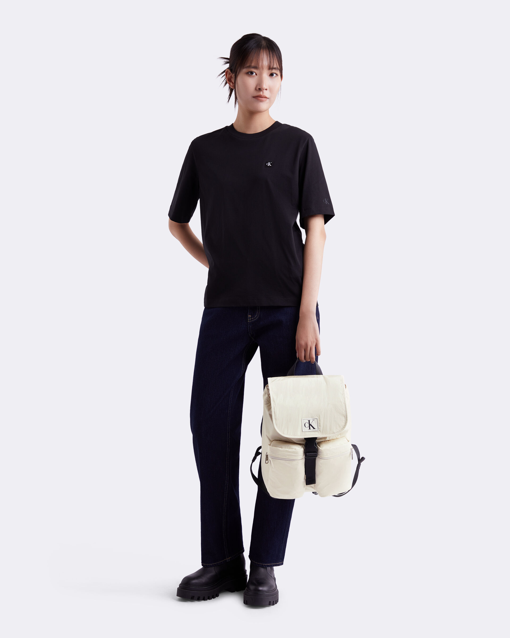 City Nylon Flap Backpack white Calvin Klein Hong Kong