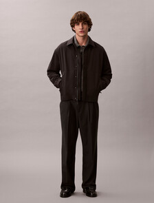 Micro Twill Bomber Jacket, Black, hi-res