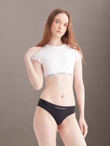Icon Cotton T-Shirt Bralette, White, hi-res