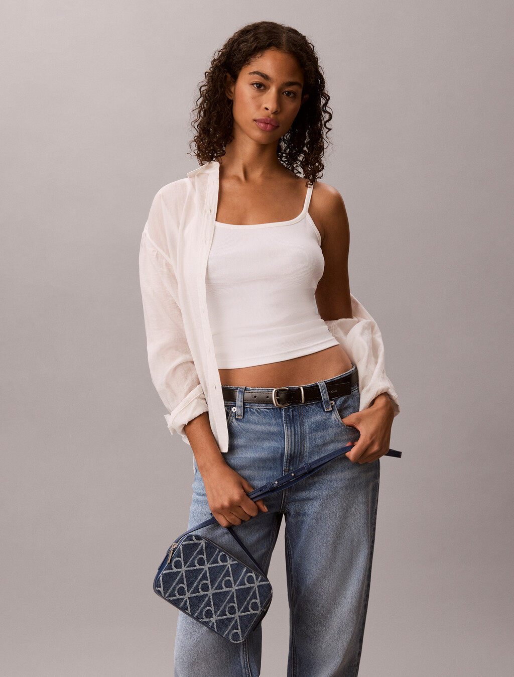 CK Emblem 牛仔相機包, Denim JQD Medium Wash, hi-res