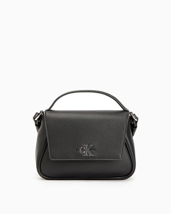 MINIMAL MONOGRAM CAPSULE FLAP CROSSBODY BAG