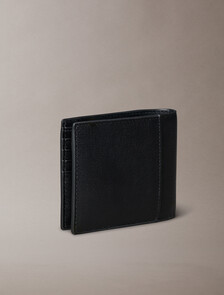 RFID 防盜皮革對摺式銀包, Black, hi-res