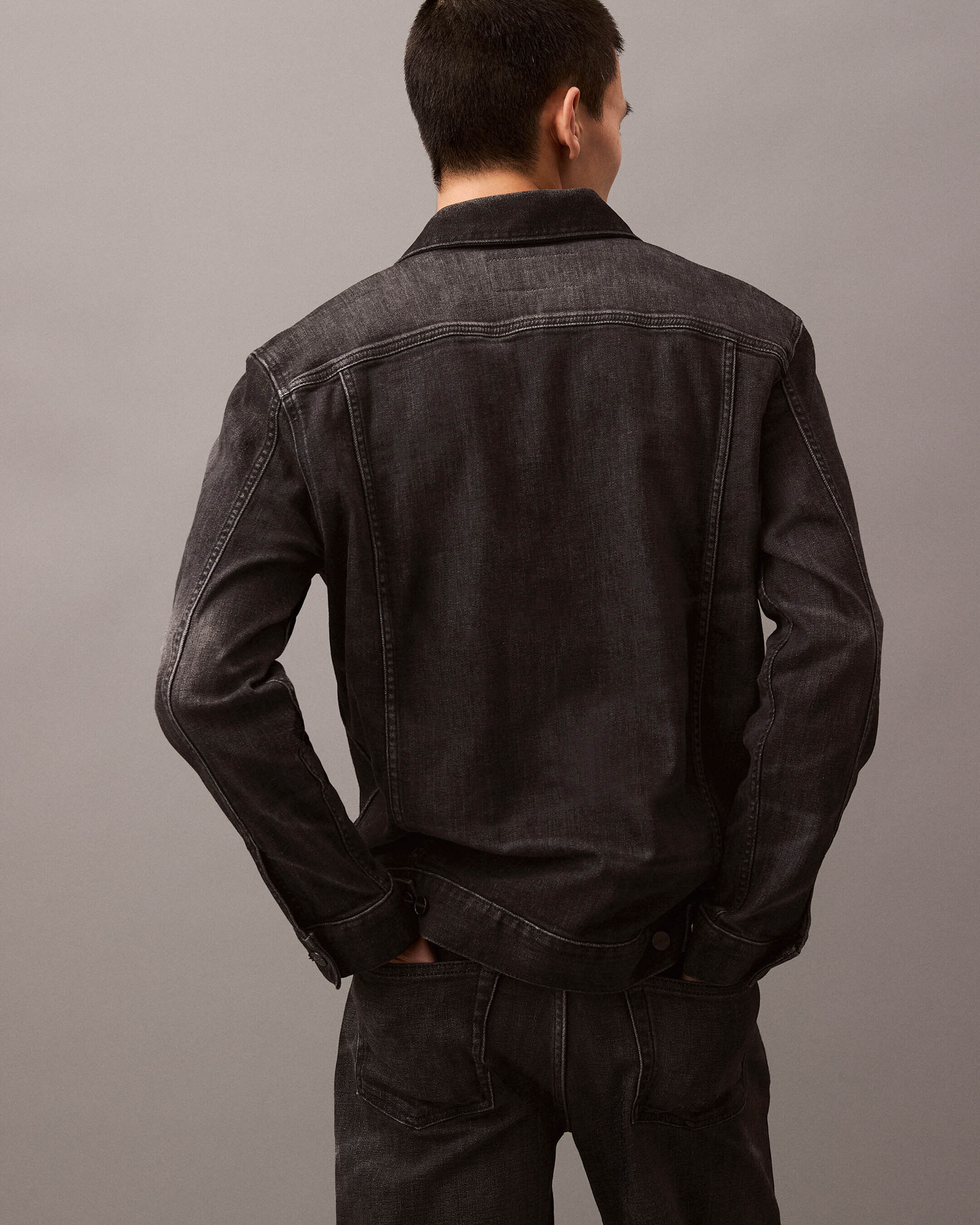 ジャケット・アウター Cashmere Denim Trucker Jacket Cashmere Denim Trucker Jacket | black | Calvin Klein Hong Kong
