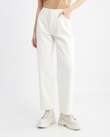 90 年代直筒MODERN NEUTRALS 白色牛仔褲, Neutral Back Embro, hi-res