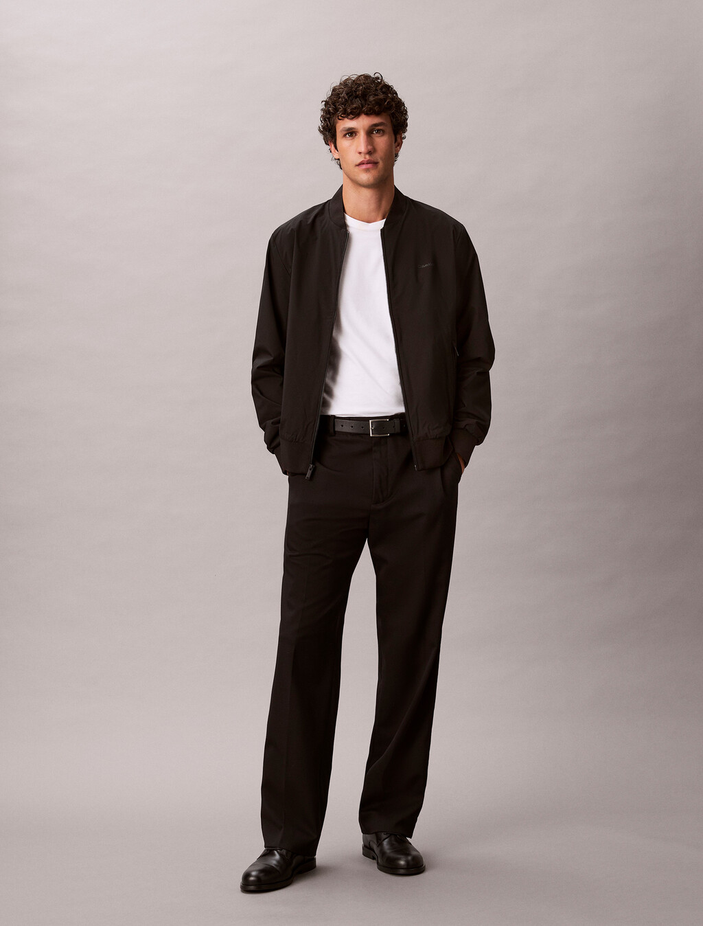 霧面飛行員外套, Black, hi-res