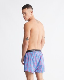 Calvin Klein 1996 梭織棉質平角內褲, Ghost Warp Logo Print+Campanula, hi-res