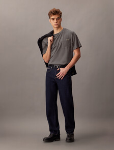 礦染短版寬鬆 T 恤, Pirate Black, hi-res