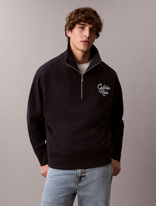 Premium Fleece Relaxed Quarter Zip Sweatshirt, Dark Sapphire, hi-res