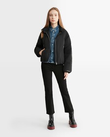 Stonewash Slim Denim Shirt, Denim Medium, hi-res