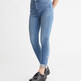 Bright Blue Embro Raw Hem