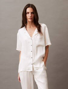 Pure Sheen Pyjama Top, WHITE ONYX, hi-res