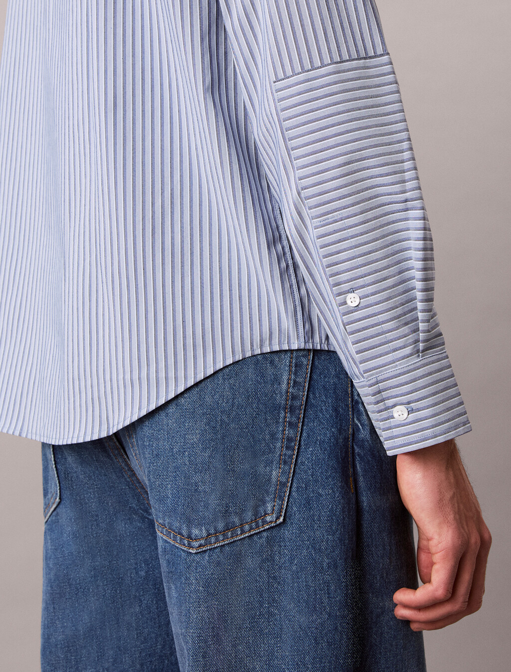 Coolmax 涼感條紋寬版襯衫, Blue Majesty, hi-res