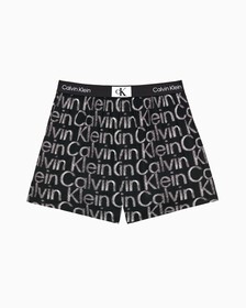 Calvin Klein 1996 梭織棉質平角內褲, HALFTONE GLITCH LOGO PRINT+BLACK, hi-res