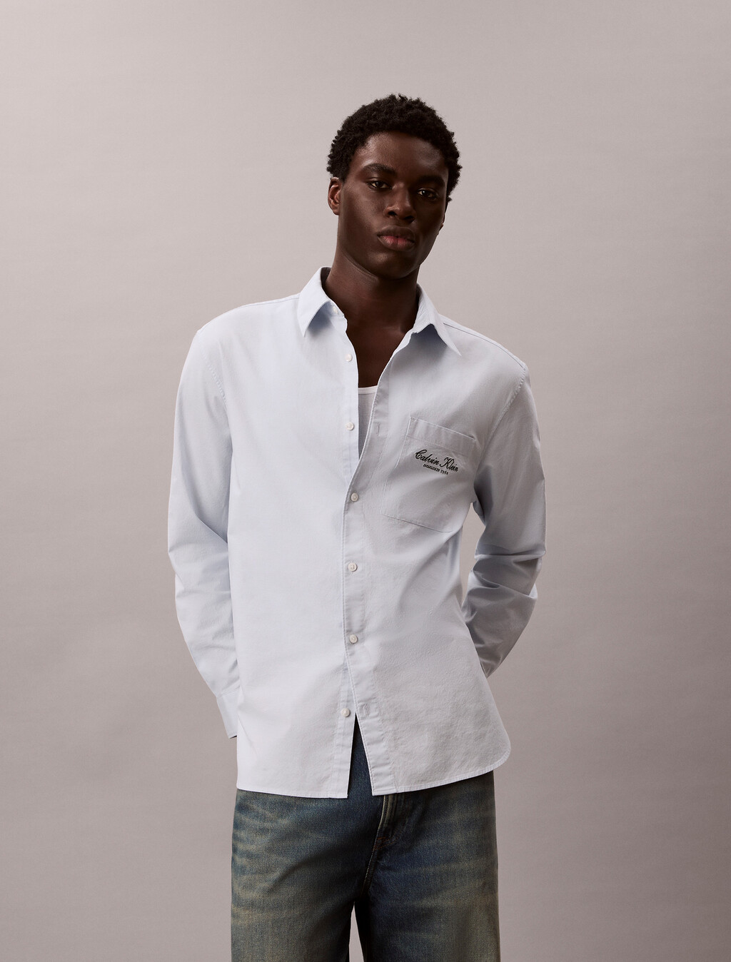 Relaxed Oxford Cotton Shirt, Plein Air, hi-res