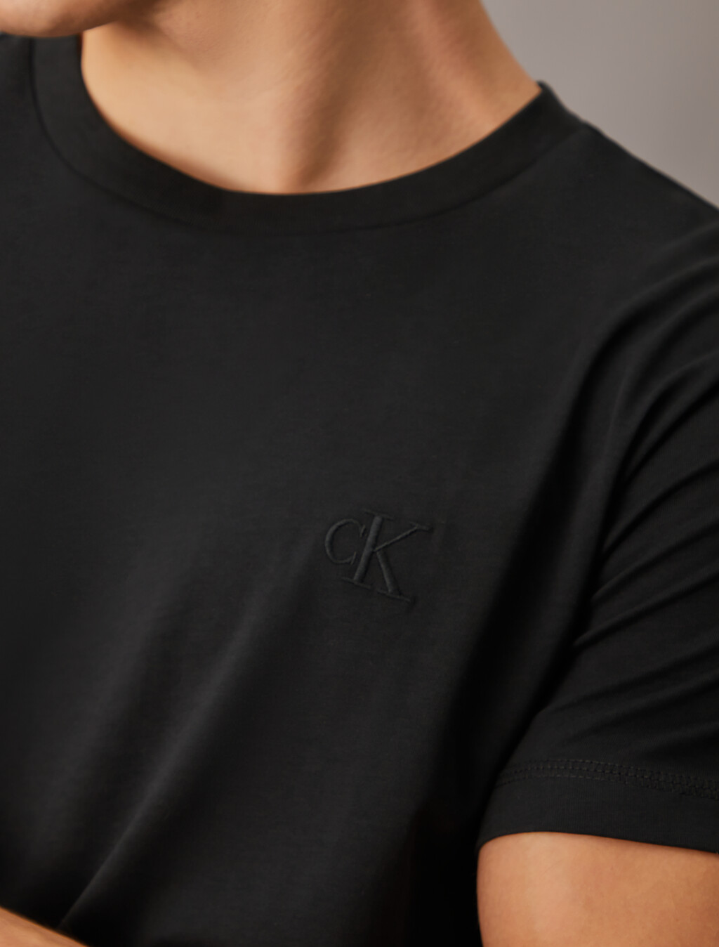 CORE SMOOTH COTTON MONOGRAM TEE, Ck Black, hi-res