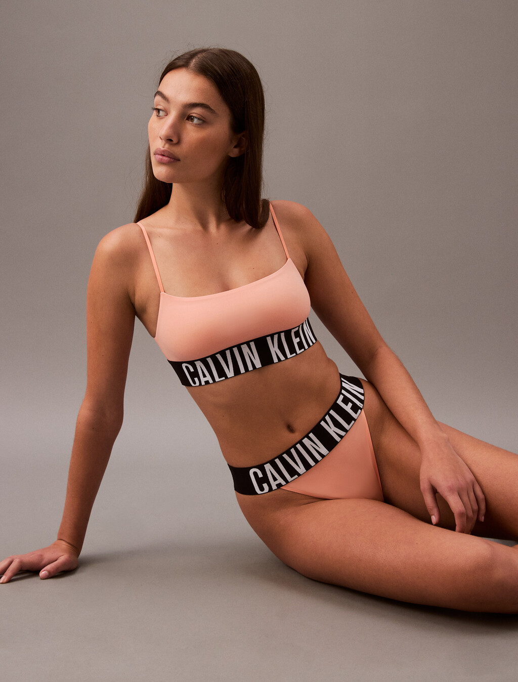 Intense Power Microfiber Cooling Unlined Bralette, Papaya Punch, hi-res