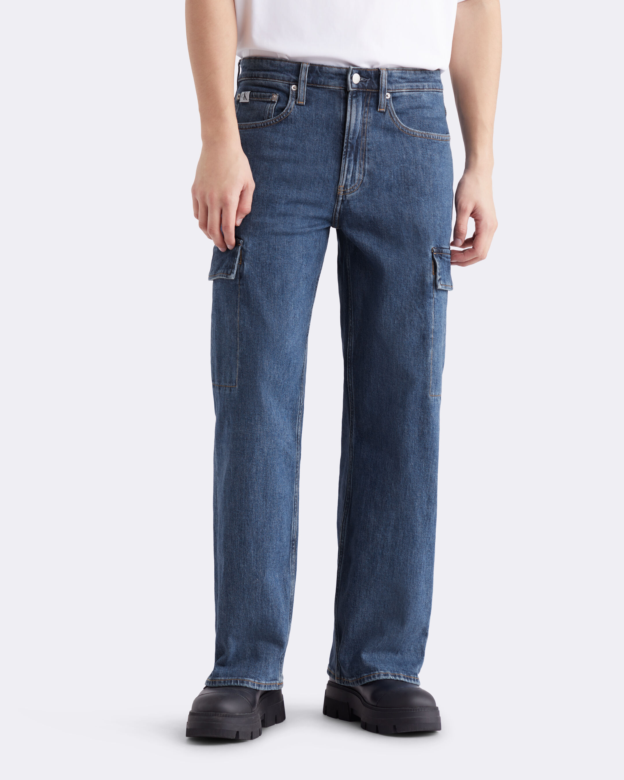 Wrangler denim loose fit cargo jeans cheap