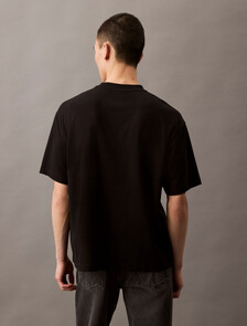 Calvin Logo Crew Neck Tee, Black, hi-res