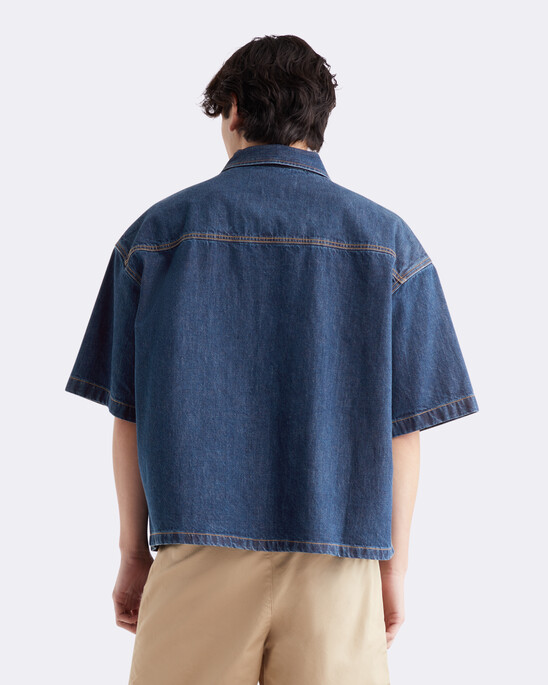 Recycled Cotton Boxy Cropped Denim Shirt