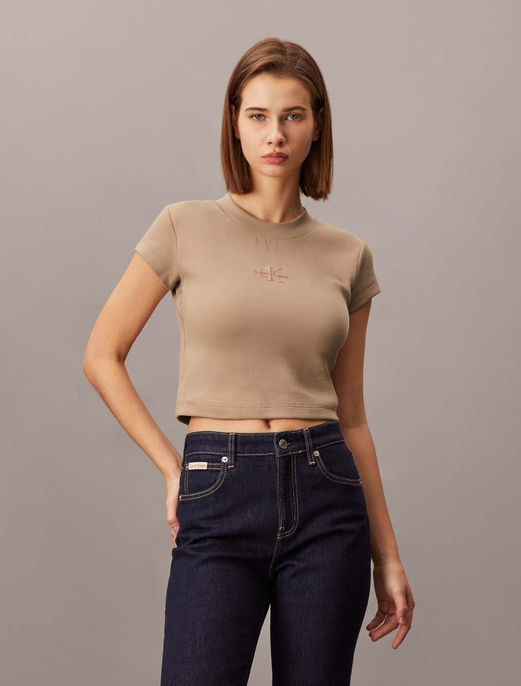 Monogram Baby Fit Rib Knit Tee, Tuscany, hi-res