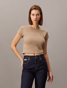 Monogram Baby Fit Rib Knit Tee, Tuscany, hi-res