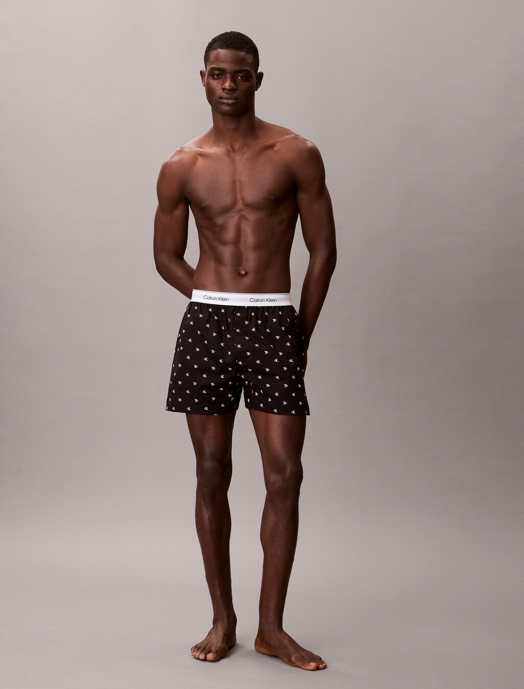 Cotton Poplin Traditional Boxers, DIAMOND LOGO BLACK, hi-res