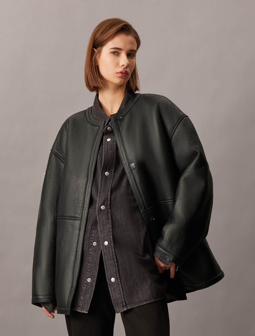 Shearling Coat, Black Beauty, hi-res