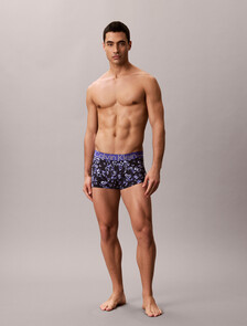 Icon 超細纖維彈性金屬感低腰平口內褲, IKAT FLORAL BLACK, hi-res