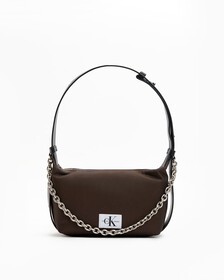 Nylon Chain Shoulder Bag 22Cm, DARK CHESTNUT, hi-res