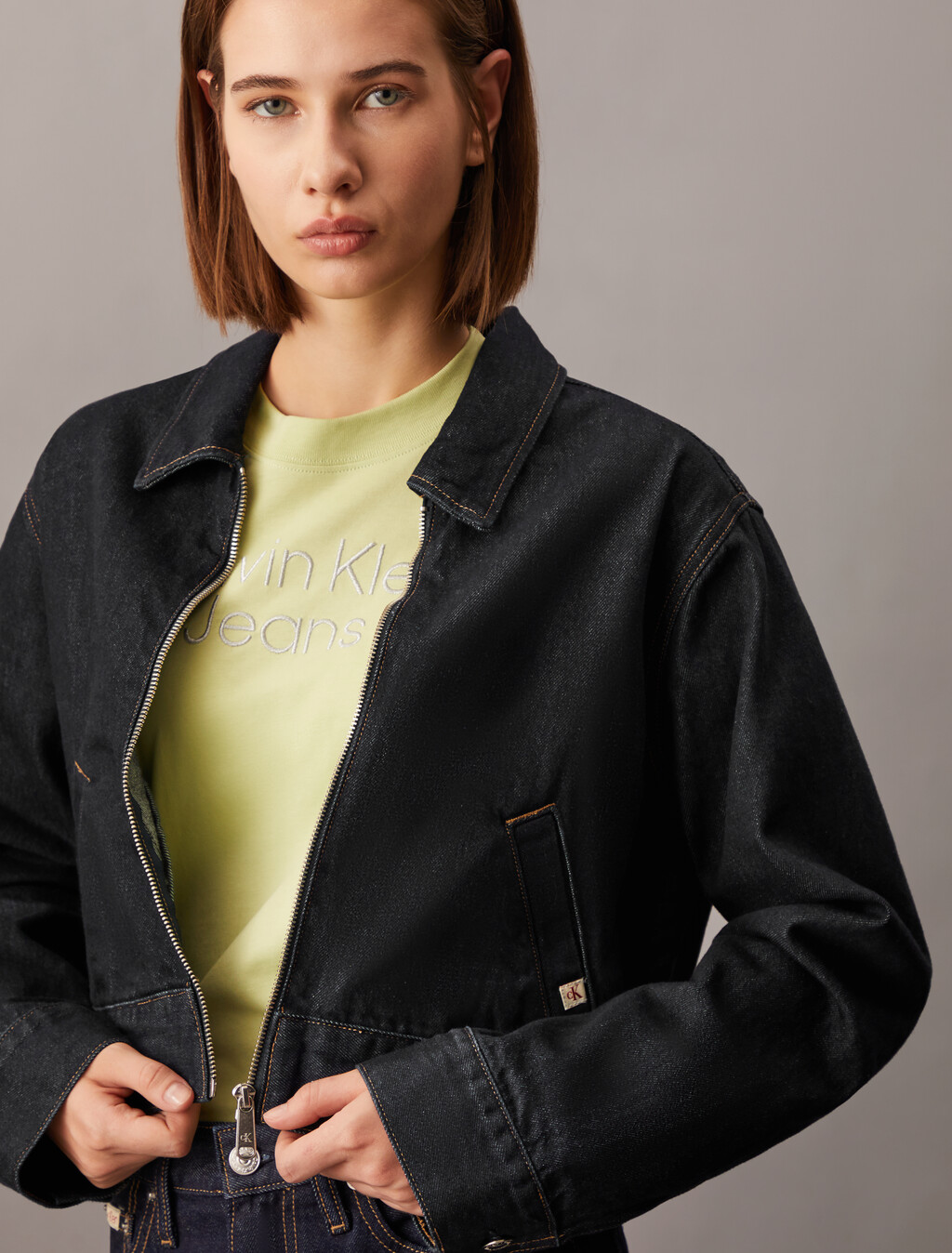 Forever Indigo Zip Up Denim Jacket, Denim Dark, hi-res