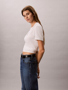 Glossy Metallic Logo T-shirt, Bright White, hi-res
