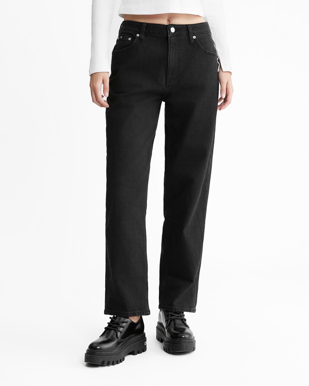 Sustainable 90S Straight Black Jeans, Denim Black, hi-res
