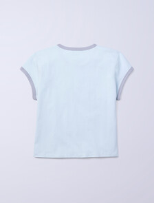 Jung Kook for Calvin Klein Icons Graphic Ringer Baby Tee, Pale Horizon, hi-res