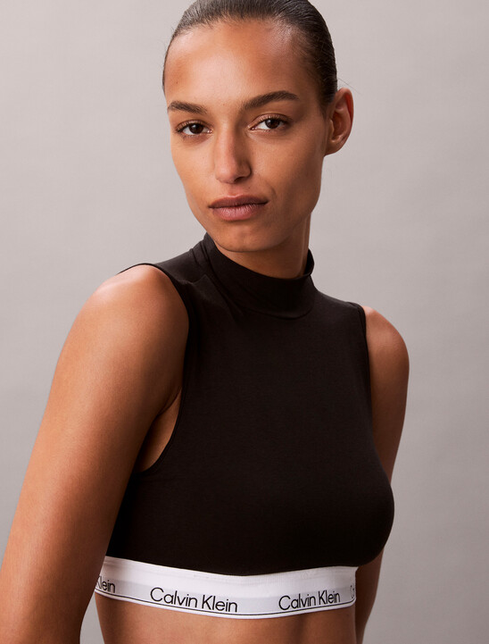 Lightly Lined Mockneck Bralette - Icon Cotton Modal