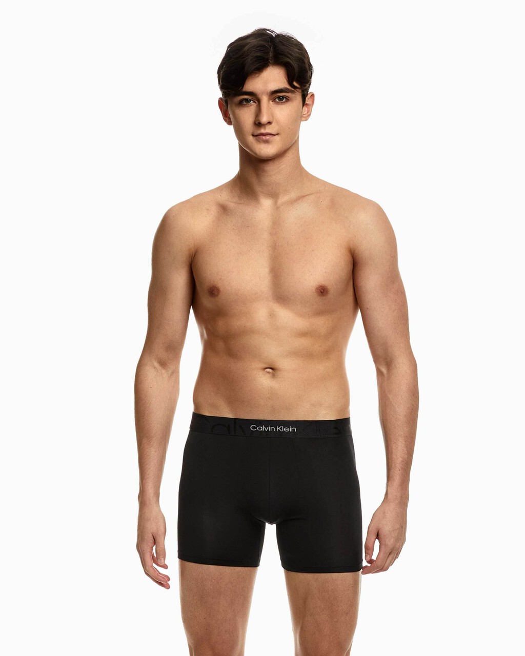 Embossed Icon Microfiber Boxer Briefs, Black, hi-res