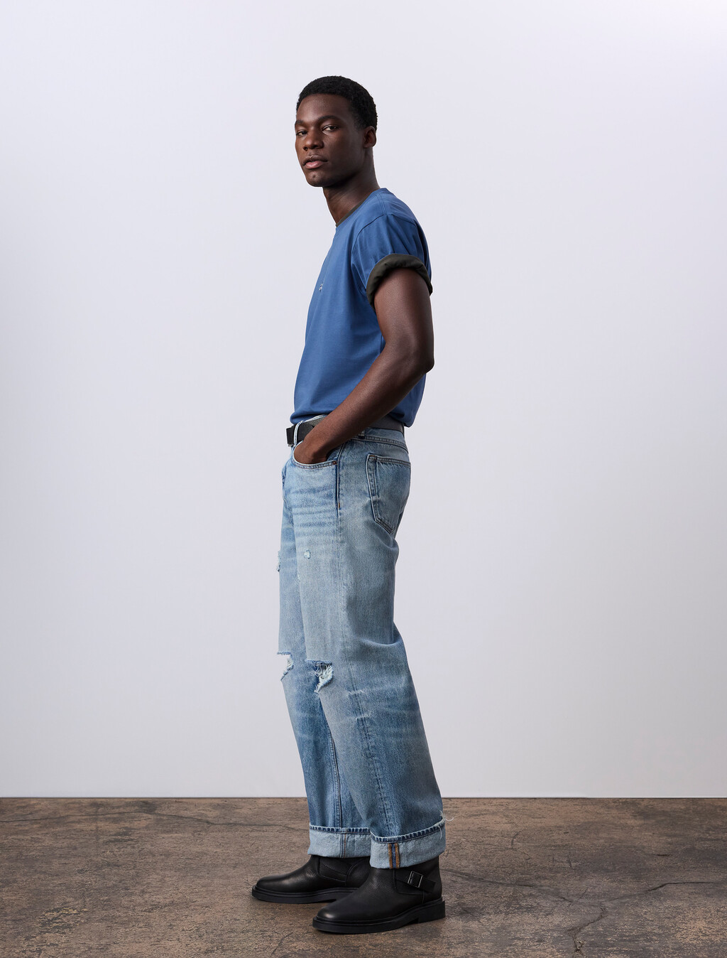 Jung Kook for Calvin Klein Monologo T 恤, Dark Denim, hi-res