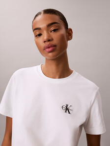 Core Essentials Monogram Embroidery Tee, Bright White, hi-res