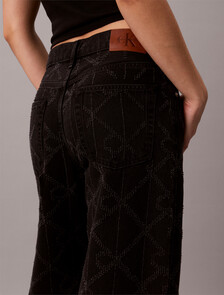 Low Rise Baggy Logo Jeans, CK WORN BLACK, hi-res